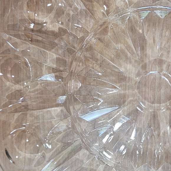 Two Vintage Clear Pressed Glass 10" Serving Plates - Picture 12 of 12